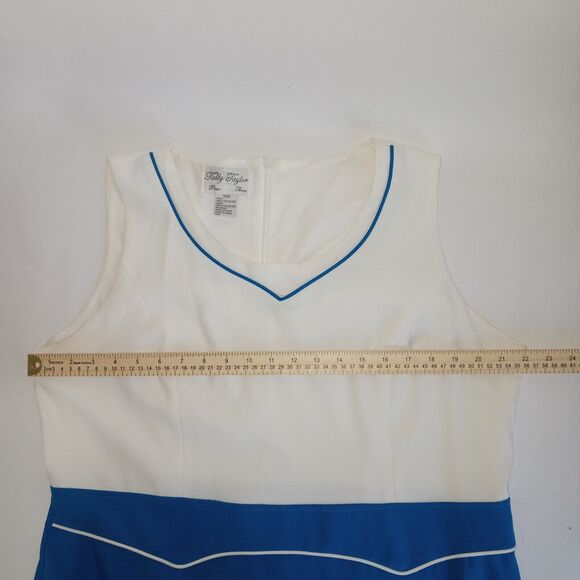Tally Taylor Vintage Blue and White  Women’s Dress Size 16 - Picture 4 of 8